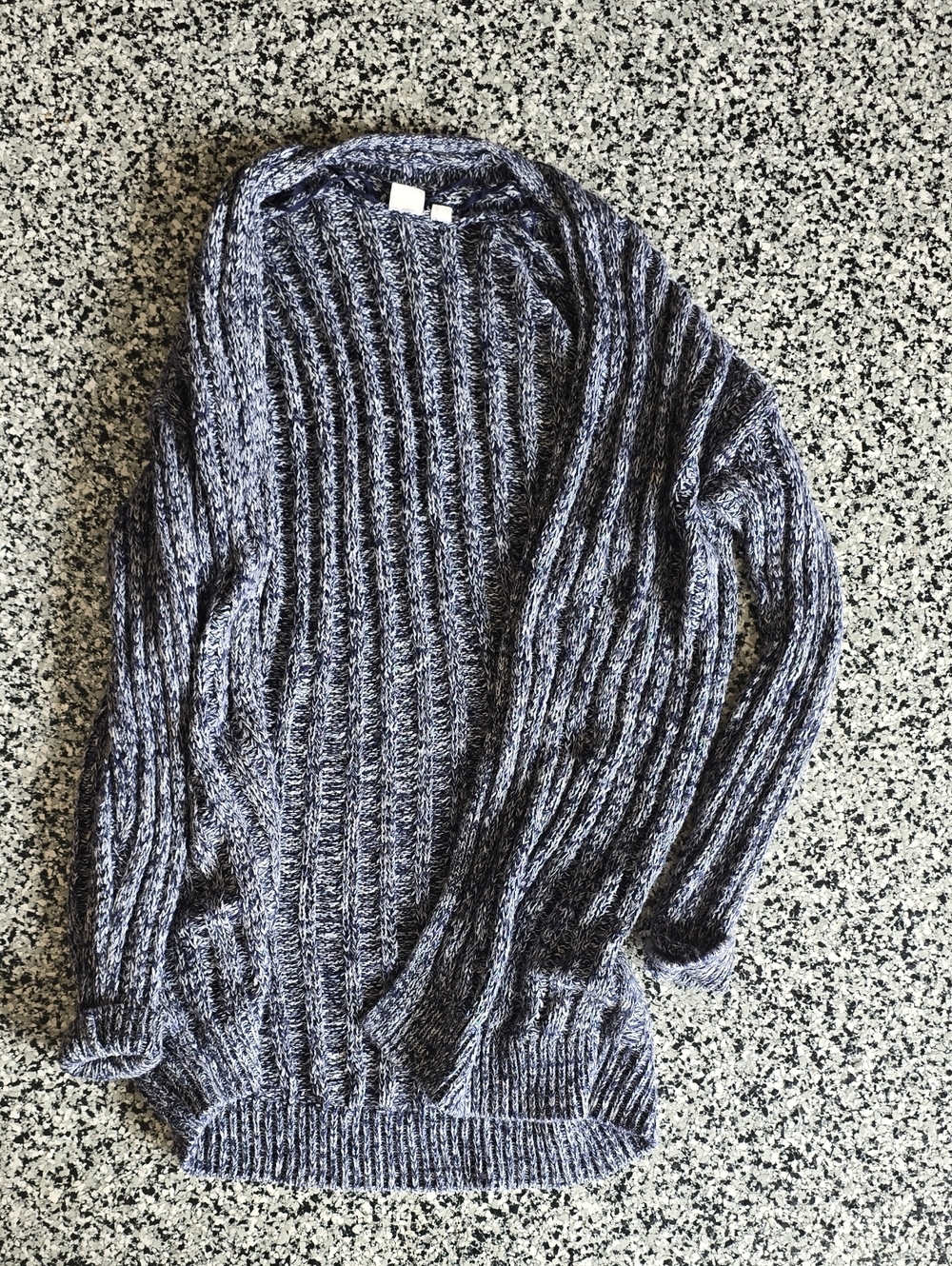 Cozy Ribbed Knit Women's Sweater - Heathered Navy